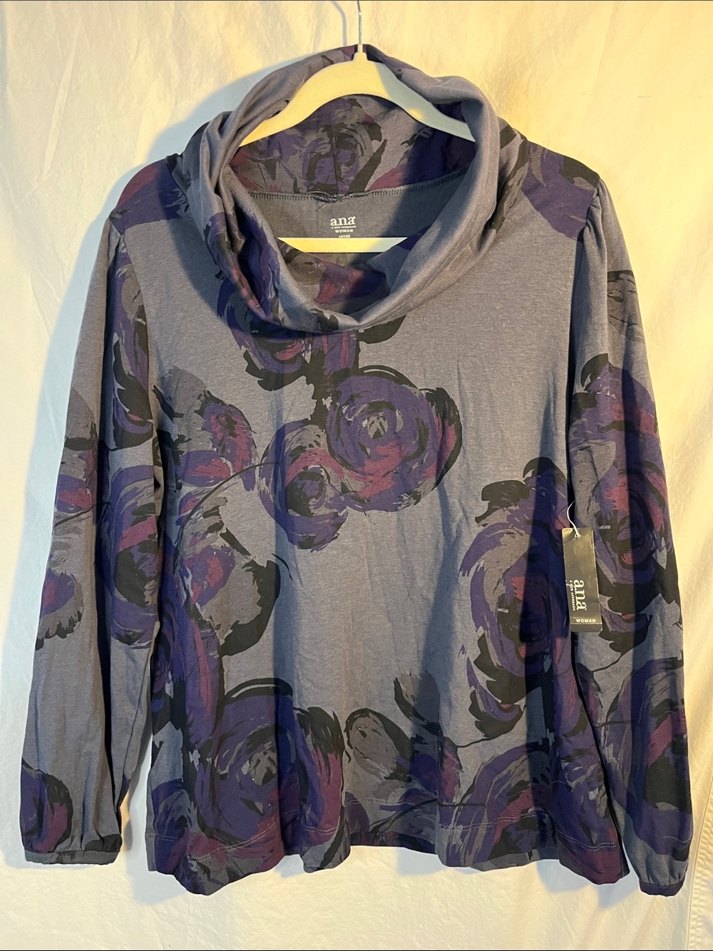 a.n.a Printed Cowl Neck long Sleeve NWT XL